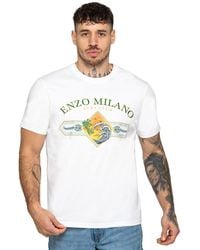 Enzo - Crew Neck Surf Club Print T-Shirt - Lyst