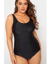 Yours - Ruched Mesh Swimsuit - Lyst
