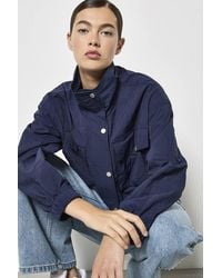 Apricot - Funnel Neck Cropped Jacket - Lyst