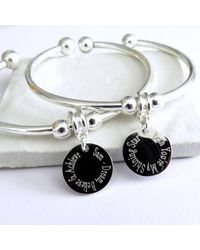 Aye Do Gifts - Personalised Edge Charm Torque Bangle - Lyst