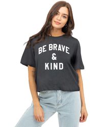 Sub_Urban Riot - Be Brave And Kind Womens Boxy Cropped Slogan T-shirt - Lyst