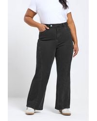 Yours - Wide Leg Stretch Jeans - Lyst