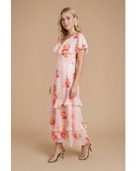 Dorothy Perkins - Dp Luxe Cape Ruffle Midi Dress - Lyst