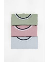 Brave Soul - 3-Pack Crew Neck T-Shirts With Rib Detail - Lyst