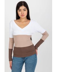 Love Lace - Ribbed Long Sleeve Blouse With Heart Neckline - Lyst