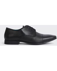 Burton - Black Leather Cap Toe Derby Shoes - Lyst