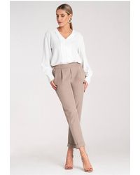 Love Lace - Elegant Fitted High Waist Trousers With Cuffs - Lyst