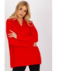 Love Lace - Heart Neck Loose Fit Long Sleeve Sweater Style 175727 - Lyst