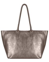 Sostter - Bronze Horizontal Zipped Leather Tote - Brnin - Lyst