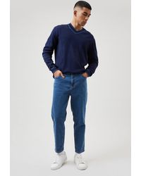 Burton - Loose Fit Crop Mid Blue Jeans - Lyst