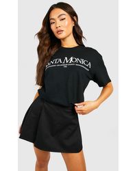 Boohoo - Santa Monica Printed Oversized T-shirt - Lyst