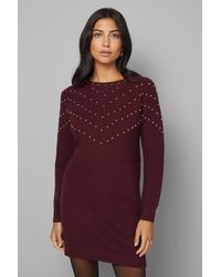 Wallis - Christmas Stud Tunic Knitted Jumper Dress - Lyst
