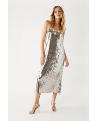Warehouse - Sequin Cami Midi Dress - Lyst