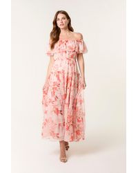 Blue Vanilla - Short Sleeve Slip On Bardot Maxi Dress - Lyst
