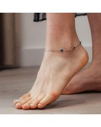 The Colourful Aura - Adjustable Golden Evil Eye Cross Christian Luck Eye Protection Turkish Anklet - Lyst