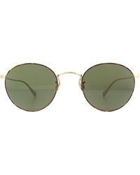 Oliver Peoples - Round Gold Tortoise G-15 Green Sunglasses - Lyst