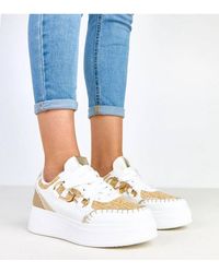 Love Lace - Modern Sport Sneakers With Braided Front Low Platform Comfort - Lyst
