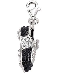 Jewelco London - Sterling Silver Black & White Crystal Link Charm - Cm131 - Lyst