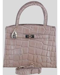 Ashwood Leather - Genuine Leather Structured Handbag With Detachable Crossbody Strap - Lyst