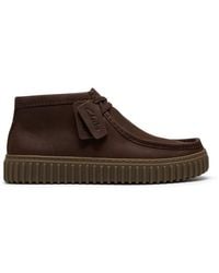 Clarks - Torhill Hi Dark Leather Ankle Boots, Lace Up, Torhill - Lyst