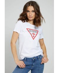Guess - Ss Crew Neck Original Tee Pure White - Lyst
