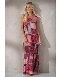 Klass - Patchwork Print Tiered Maxi Dress - Lyst