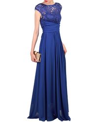 jolie moi lace bodice maxi prom dress
