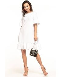 Love Lace - Summer Short Sleeve Mini Dress With Bow Frill - Lyst
