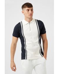 Burton - Mb Collection Navy Side Blocking Zip Polo - Lyst