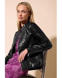 Star by Julien MacDonald - Collarless Faux Leather Jacket - Lyst