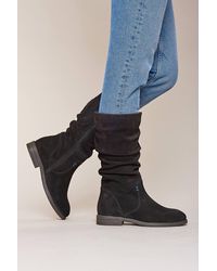 Moshulu - 'Glacier Suede 2' Ruched Suede Boots - Lyst