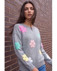 Roman - Floral Print Jacquard Knit Jumper - Lyst
