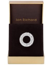 Jon Richard - Rhodium Plated Cubic Zirconia Statement Wreath Brooch - Gift Boxed - Lyst