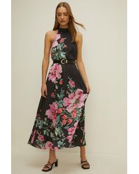 Oasis - Bright Floral Halter Occasion Maxi Dress - Lyst