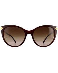 Versace - Cat Eye Top Brown & Transparent Brown Gradient Sunglasses - Lyst