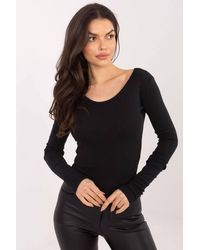Love Lace - Fitted Long Sleeve Round Neck Cotton Blouse - Lyst