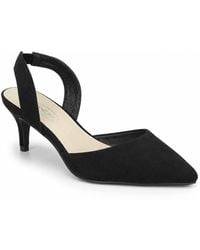 Spot on - Pointed Toe Slingback Kitten Heel Court Shoes - Lyst