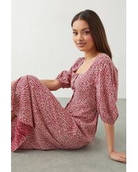Dorothy Perkins - Petite Ditsy Floral Button Through Midi Dress - Lyst
