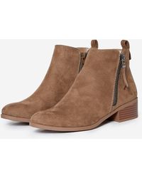 Dorothy Perkins - Wide Fit Taupe Macro Zip Boots - Lyst