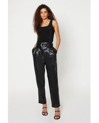 Dorothy Perkins - Tall Faux Leather Belted Slim Leg Trouser - Lyst