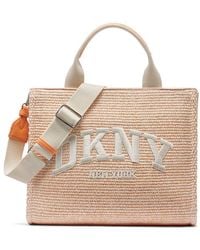 DKNY - Hadlee Medium Woven Straw Tote Bag Natural - Lyst