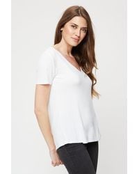 Dorothy Perkins - Tall White V Neck Relaxed T-shirt - Lyst