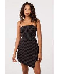 Pink Vanilla - Pinstripe Bandeau Skort Dress - Lyst