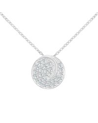 Jewelco London - 18ct White Gold 0.28ct Diamond Circle Pendant Necklace 18 Inch - Pp0axl5978w18 - Lyst