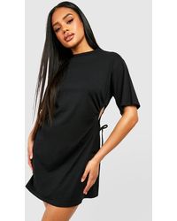 Boohoo - Cotton Cut Out T-shirt Mini Dress - Lyst