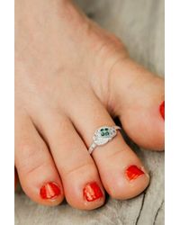The Colourful Aura - 1 Pcs 925 Zircon Bohemian Dainty Stacking Beach Toe Ring - Lyst