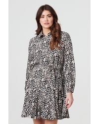 Izabel London - Animal Print Tie Waist Short Shirt Dress - Lyst
