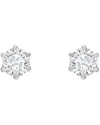 Jewelco London - 9Ct Cz 6 Claw Solitaire Stud Earrings, 3Mm 0.20Cts - Lyst