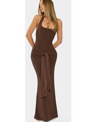 EGO - Strappy Tie Drape Maxi Dress - Lyst