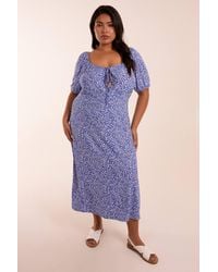 Blue Vanilla - Curve Milkmaid Stretch Crepe Midi Dress - Lyst